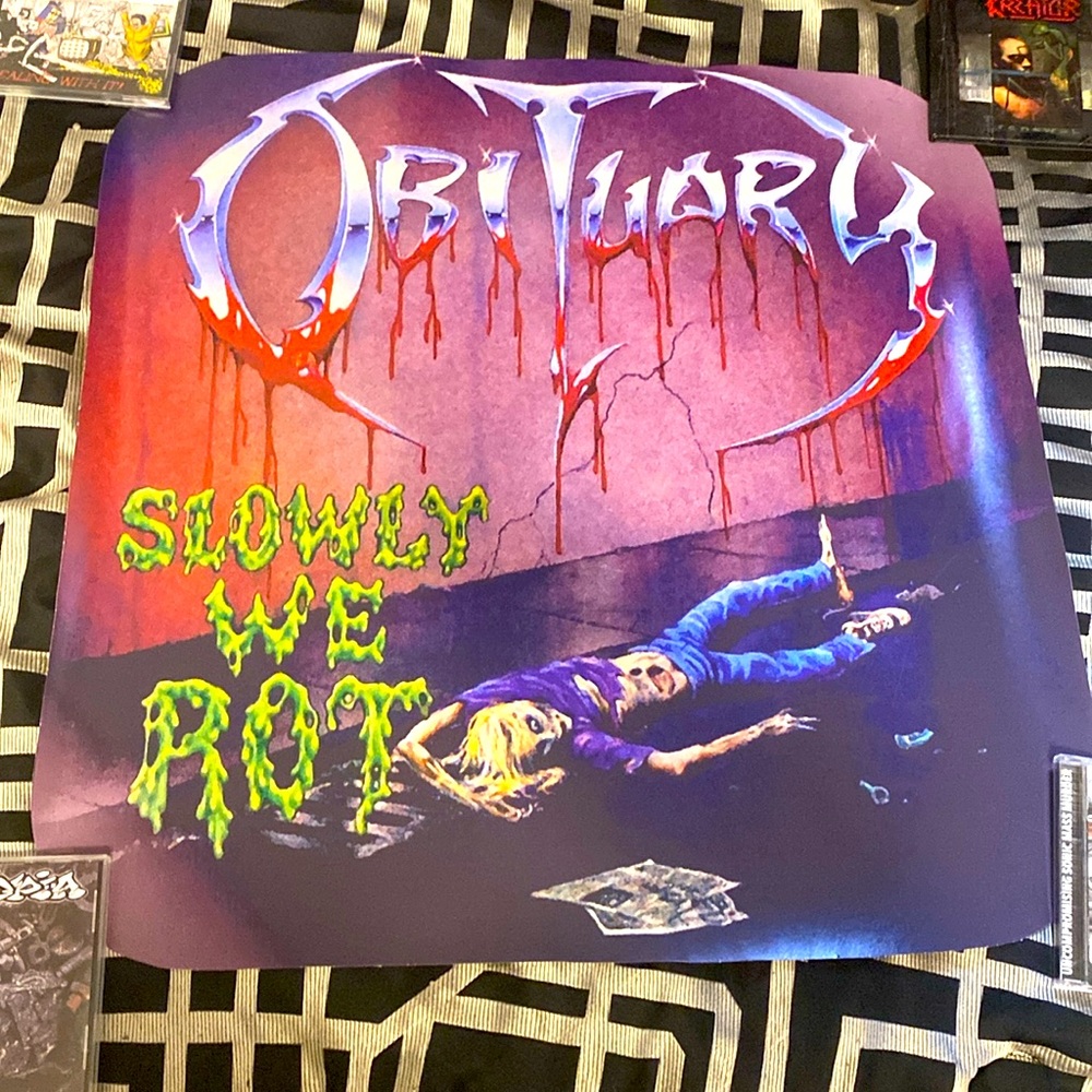 24” x 24” Obituary Poster Slowly We rot Death Metal OSDM